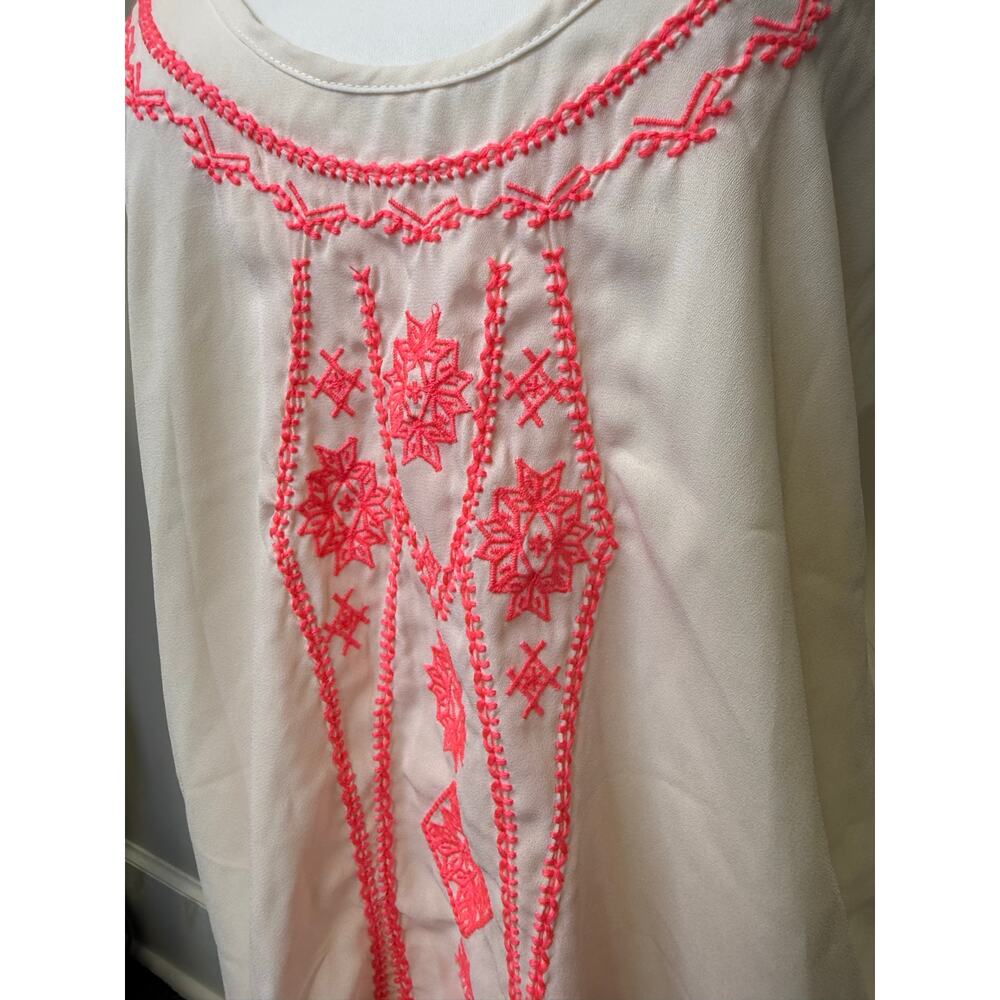 Bongo y2k cream and pink tank top womens xl - Picture 2 of 7
